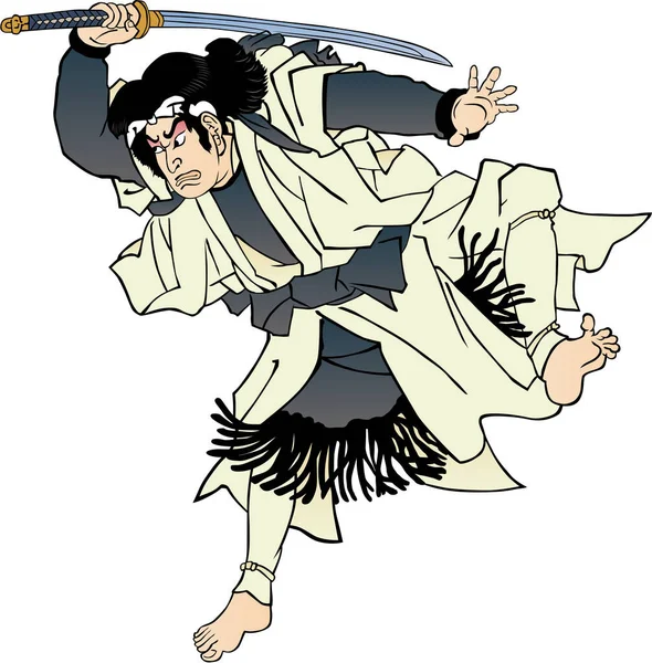Kabuki aktörü havalı bir poz veriyor.