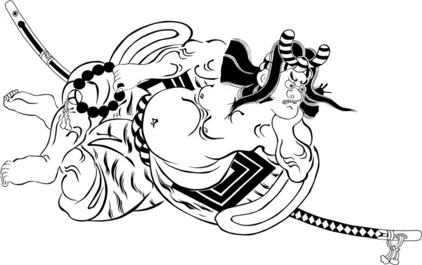 Ukiyo Kabuki Acteur Partie — Image vectorielle