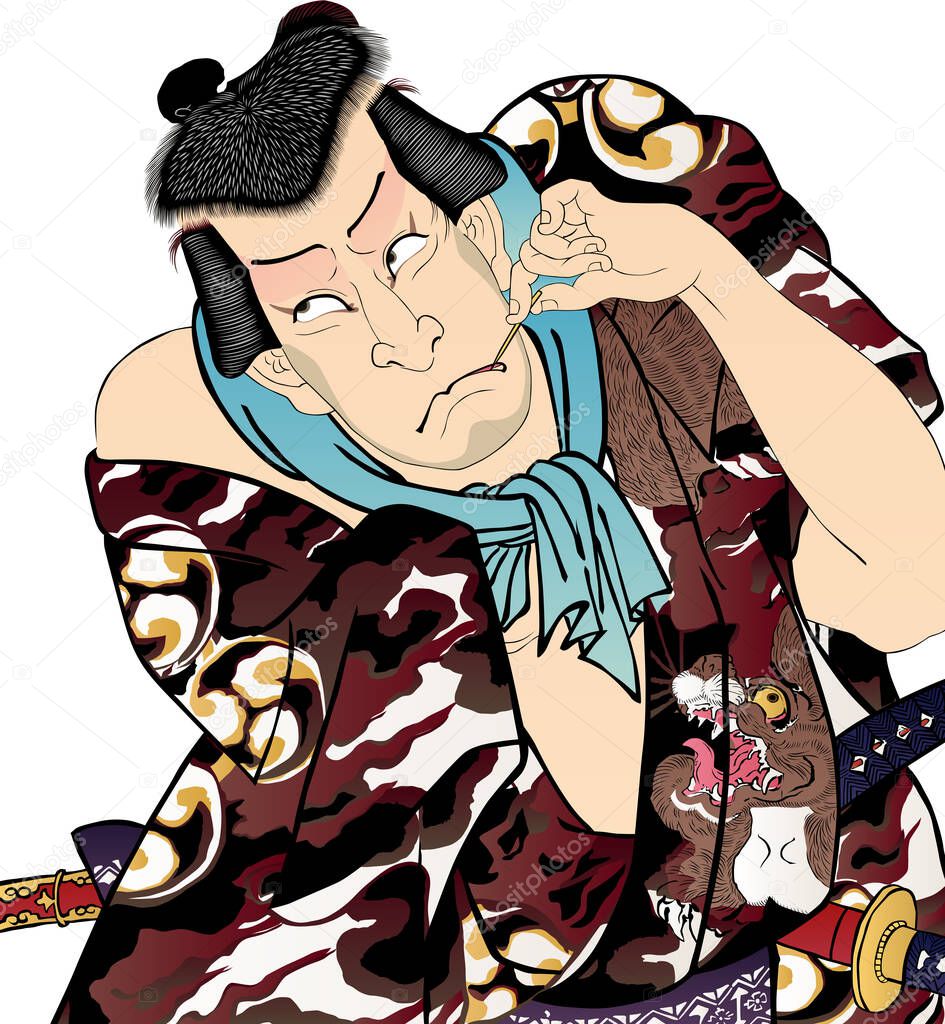 Ukiyo-e Kabuki actor, part 102