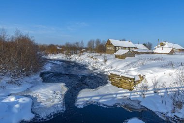 Rus kışı, Rusya 'nın kuzeyinde bir köy, Arkhangelsk bölgesi.
