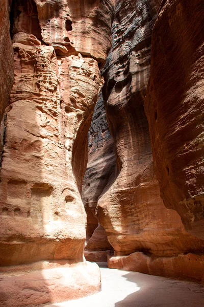 Beautiful Siq Gorge Leading Rock City Petra Jordan — Stock Photo, Image
