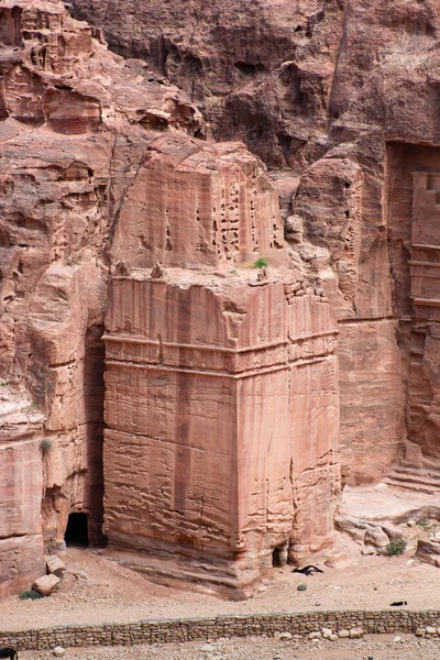 Templos Túmulos Cidade Petra Jordan Arquitetura Antiga — Fotografia de Stock