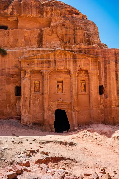 Templos Tumbas Ciudad Petra Jordania Arquitectura Antigua —  Fotos de Stock