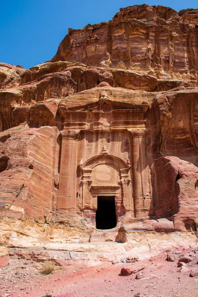 Tempel Och Gravar Staden Petra Jordanien Antik Arkitektur — Stockfoto