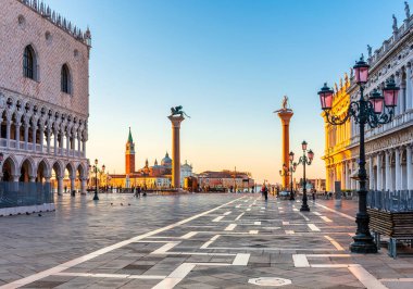 İtalya, Venedik antik mimarisi, sabah manzarası