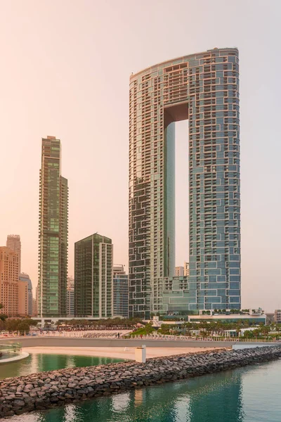 Paisagem Urbana Diurna Dubai Arquitetura Moderna Área Marina Dubai — Fotografia de Stock