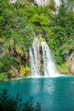 Plitvice lakes in Croatia, beautiful summer landscape with waterfalls