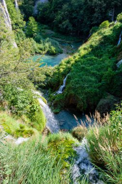 Plitvice lakes in Croatia, beautiful summer landscape with waterfalls
