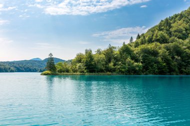 Plitvice lakes in Croatia, beautiful summer landscape with turquoise water