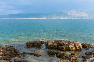 Split, Adriatic coast in Croatia, dramatic sky, seascape