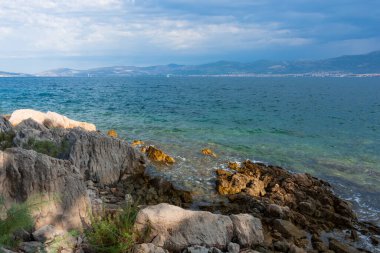 Split, Adriatic coast in Croatia, dramatic sky, seascape