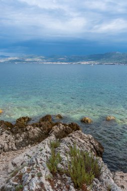 Split, Adriatic coast in Croatia, dramatic sky, seascape