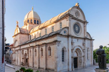Catholic Cathedral in Sibenik city, Croatia, cityscape