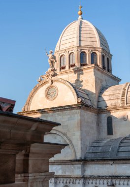 Catholic Cathedral in Sibenik city, Croatia, cityscape