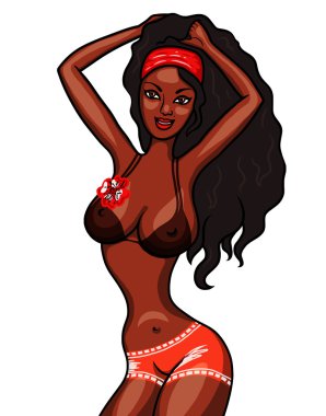 baştan çıkarıcı afroamerican izole kırmızı şortla teşkil etmektedir. daha fazla örnek benim portföy bak.