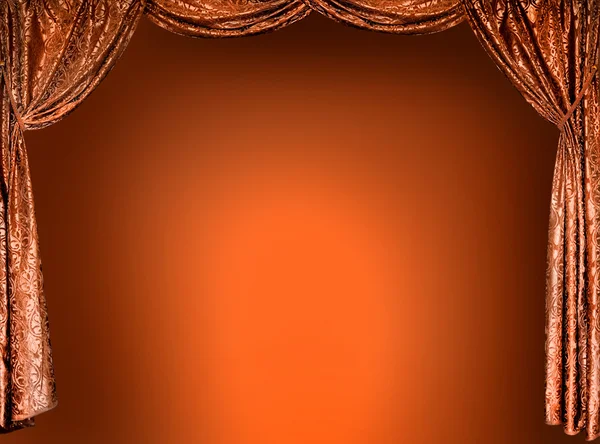 Elegante teatro cortinas de ouro (não 3D ) — Fotografia de Stock