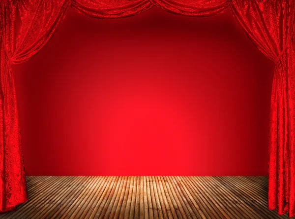 エレガントな劇場赤いカーテン (ない 3 d) — ストック写真