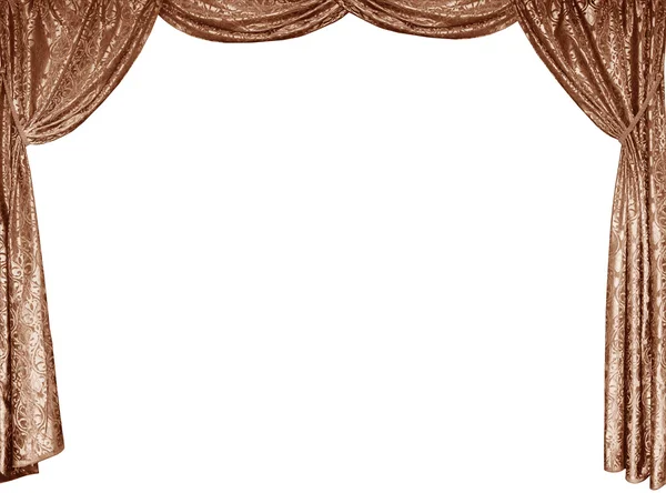 A foto de cortinas inteligentes de um veludo dourado (não 3D ) — Fotografia de Stock