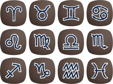 tükenmez kalemle çizilmiş burç sembolleri