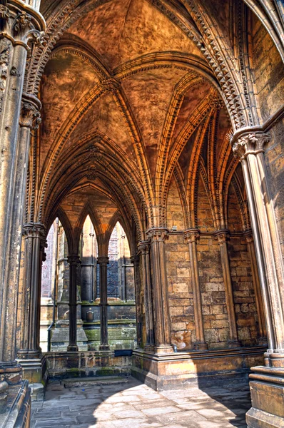 Vaulted cloister, Lincoln Cathedral, England — Stock Photo, Image