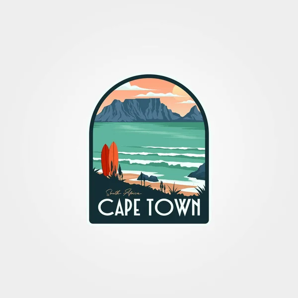 Cape Town Nationalpark Logo Patch Vector Illustration Design Südafrika Nationalpark — Stockvektor