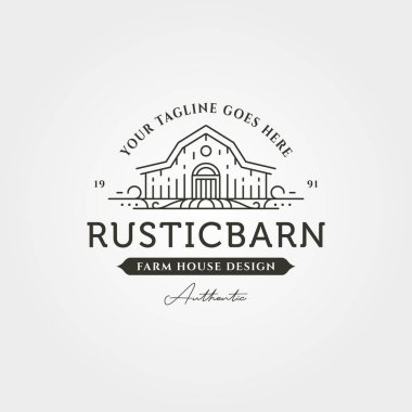 ahır logosu sanat vintage vektör çizim tasarımı