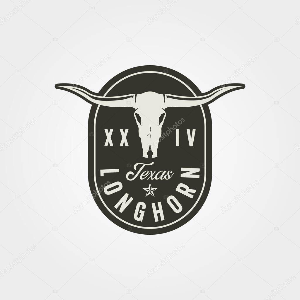 Animal longhorn vector vintage logo symbol illustration design