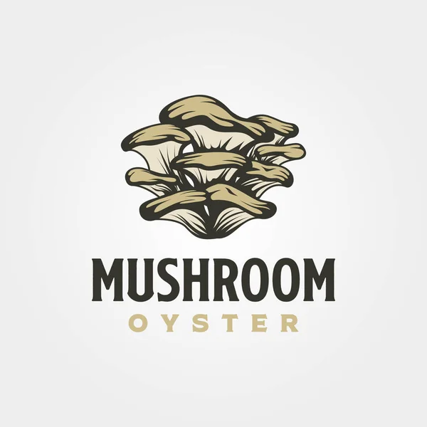 Oyster Mushroom Logo Vintage Vector Symbol Illustration Design — стоковый вектор