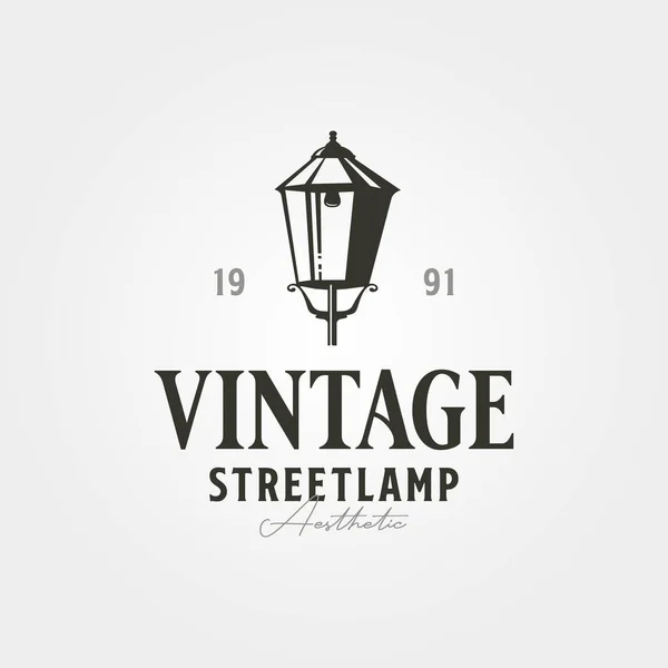 Vetor Lâmpada Rua Logotipo Vintage Símbolo Ilustração Design —  Vetores de Stock
