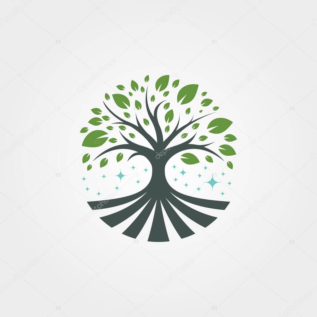 Abstract nature tree logo symbol illustration design, family tree logo
