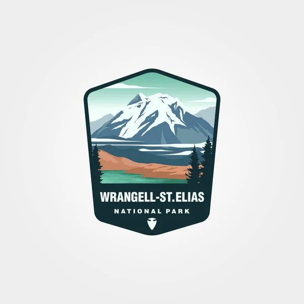 Wrangell Saint Elias National Park Sticker Logo Design Wrangell Mountain — Stock vektor