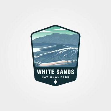 White Sands Ulusal Parkı logo yaması vektör çizimi, Amerikan ulusal park amblemi tasarımı