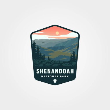 shenandoah national park logo patch vector illustration design, shenandoah landscape design clipart
