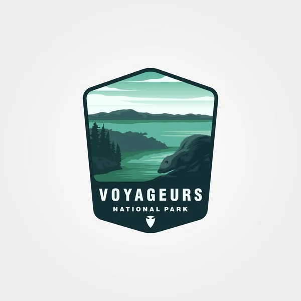 Voyageurs Εθνικό Πάρκο Διάνυσμα Λογότυπο Εικονογράφηση Σχέδιο — Διανυσματικό Αρχείο