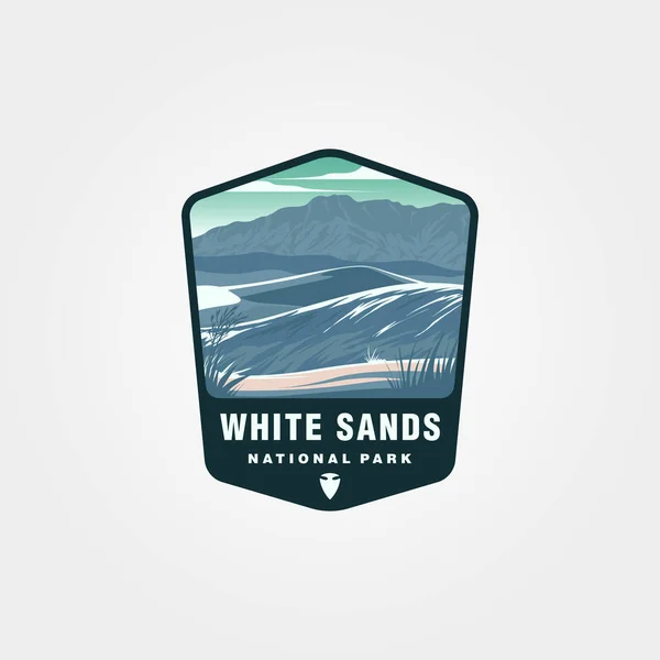 White Sands National Park Logo Patch Vector Illustration Design American — Stock Vector