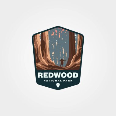 Redwood Ulusal Parkı logo vektör çizimi, Birleşik Devletler Ulusal Parklar etiketi yaması