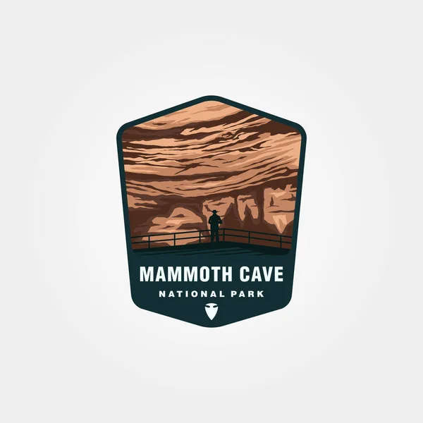 Mammoth Cave Sticker Patch Vector Illustration Design National Park Logo — Stock Vector