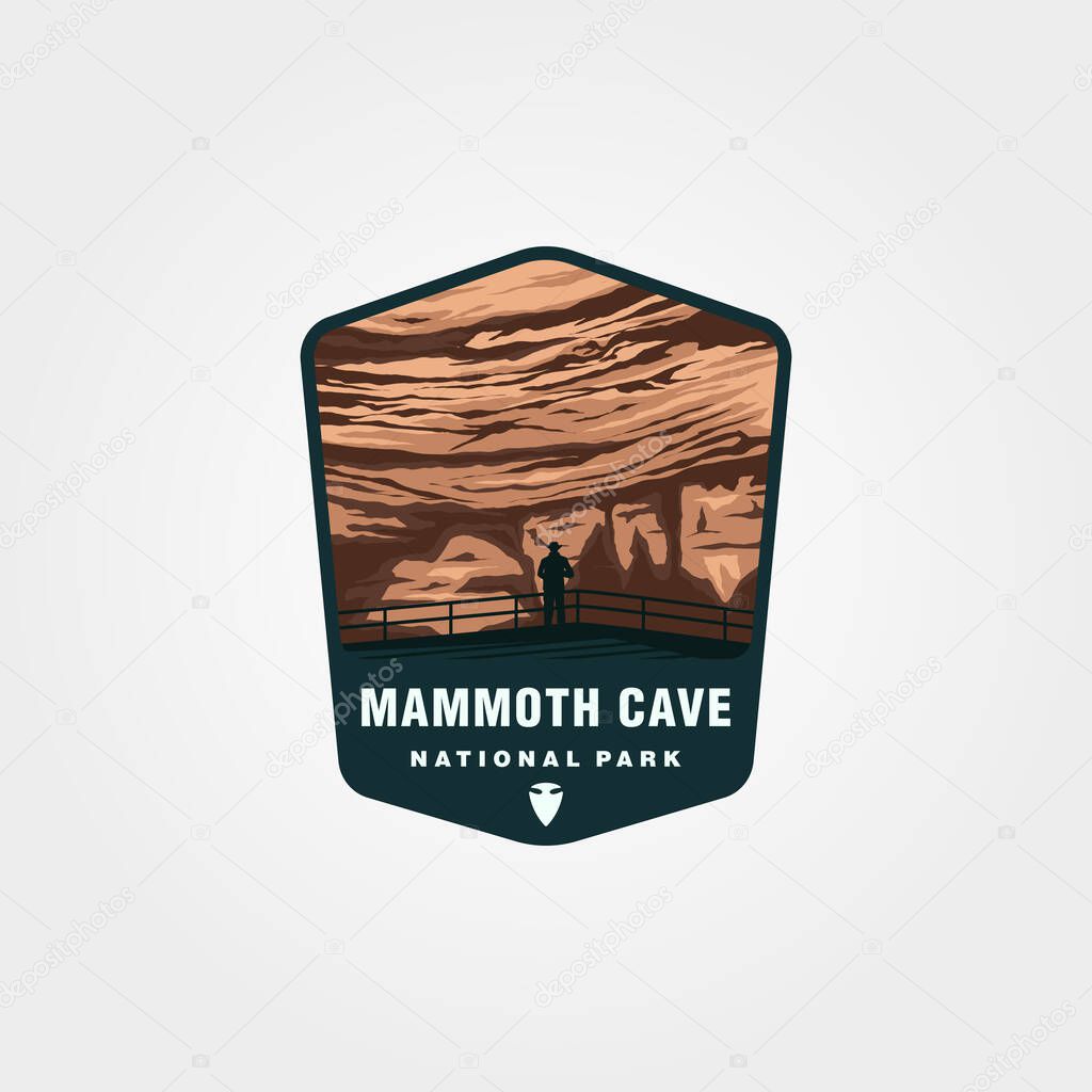 mammoth cave sticker patch vector illustration design, us national park logo design