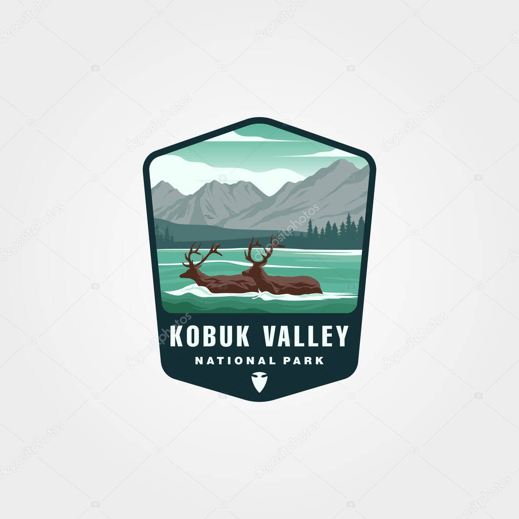Kobuk valley national park vintage emblem illustration design, united states national park collection design