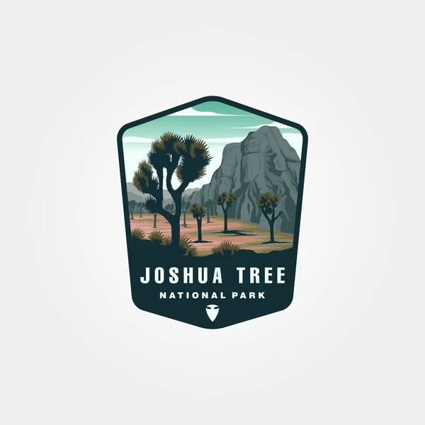 Joshua Tree Vector Patch Logo Design Joshua Tree National Park — Stock Vector