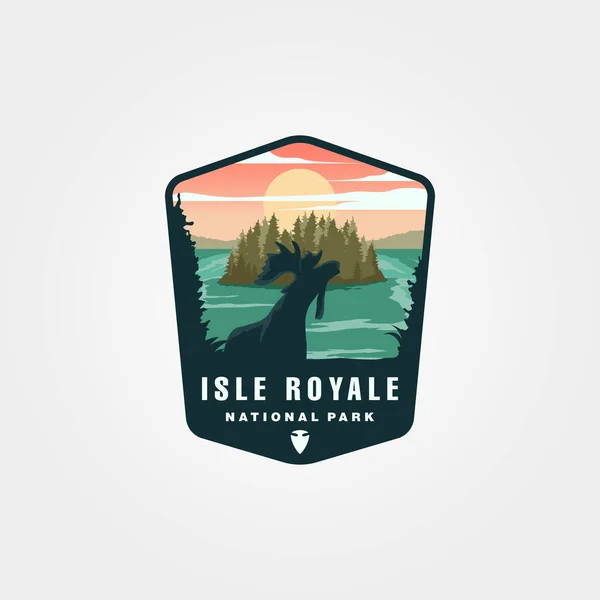 Isle Royale Nationalpark Vektor Patch Logo Design Vereinigte Staaten Nationalpark — Stockvektor