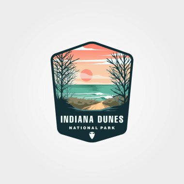 indiana dunes national park logo vector symbol illustration design, indian dune seashore logo