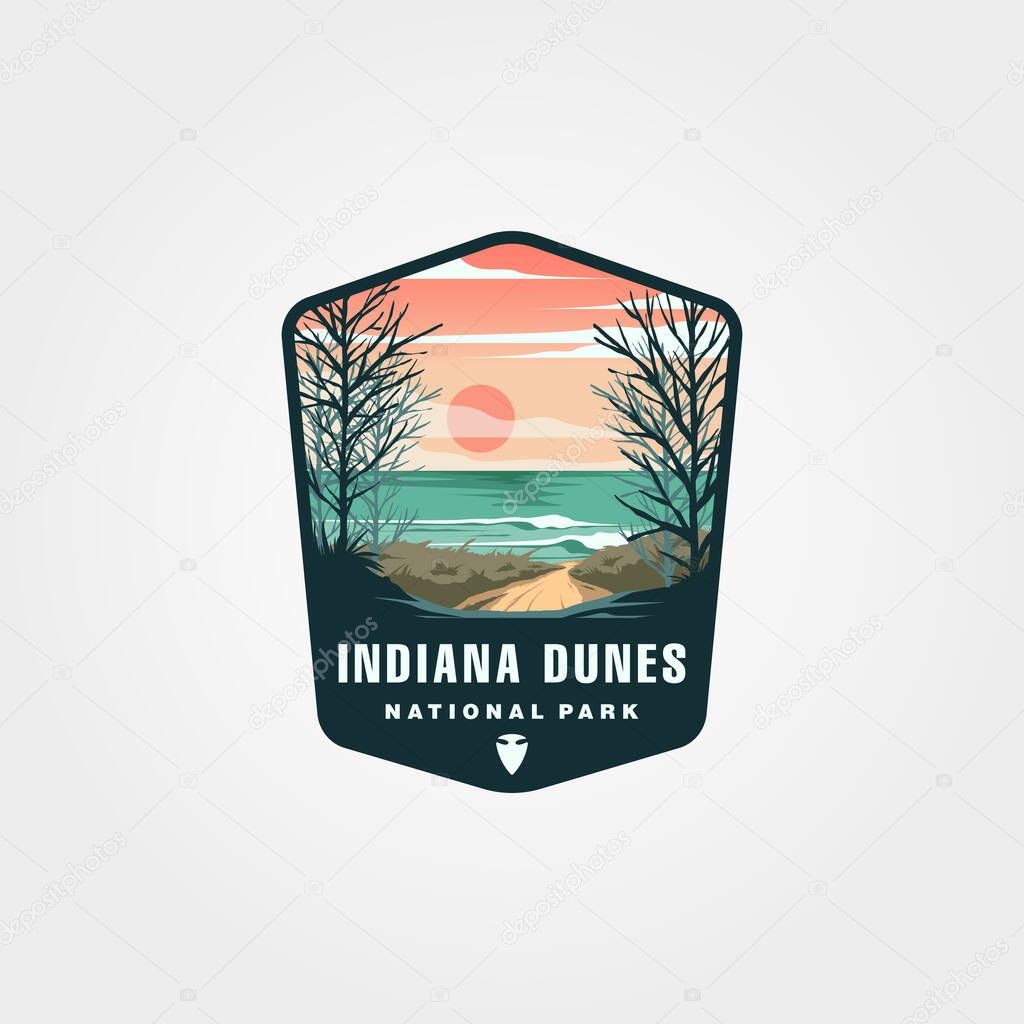 Indiana dunes national park logo vector symbol illustration design, indian dune seashore logo