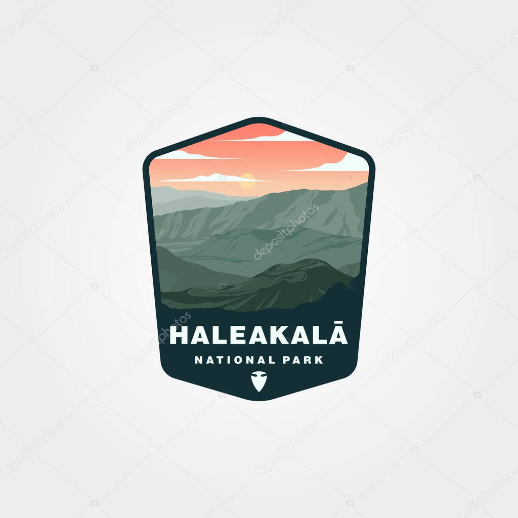 haleakala national park logo vector symbol illustration design, united states sticker patch design