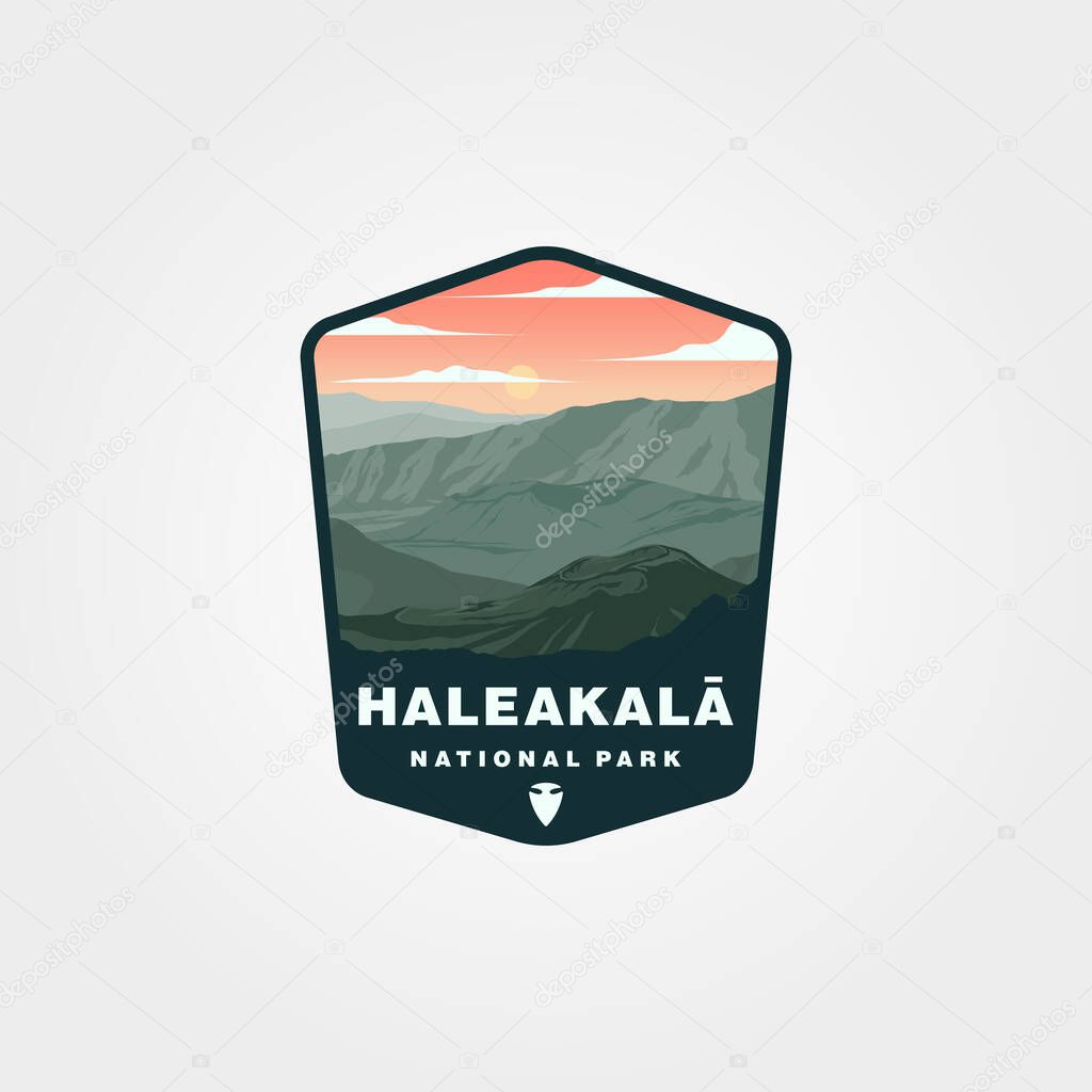 Haleakala national park logo vector symbol illustration design, united states sticker patch design