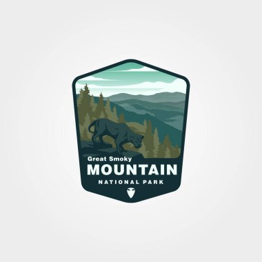 great smoky mountain vintage logo vector symbol illustration design clipart