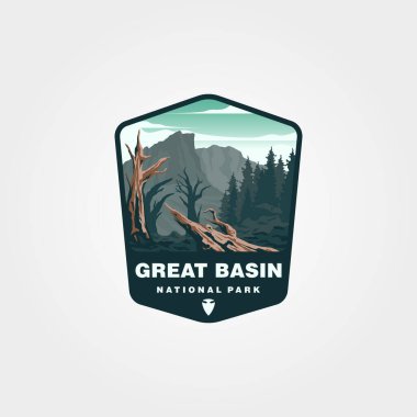 Büyük Havza Ulusal Park logosu tasarımı, Birleşik Devletler ulusal park vektör illüstrasyon tasarımı