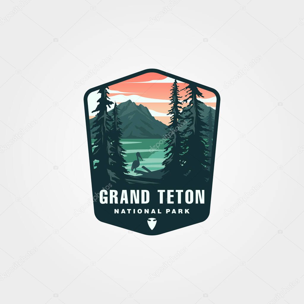 Vector of grand teton national park logo symbol illustration design, united states national park collection