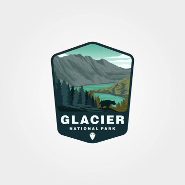 Buzul ulusal park vektör yaması logo tasarımının vektörü