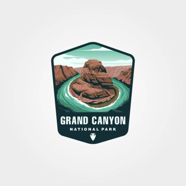 Grand Canyon Ulusal Park Vektör Yaması logo çizimi
